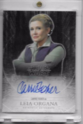 2015 Topps Star Wars Force Awakens Carrie Fisher Auto Leia Organa Autograph