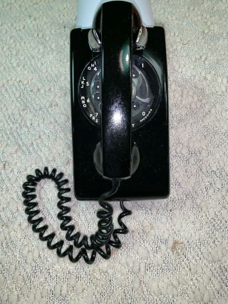 Vintage Bell System Western Electric Rotary Phone Wall Mount Black