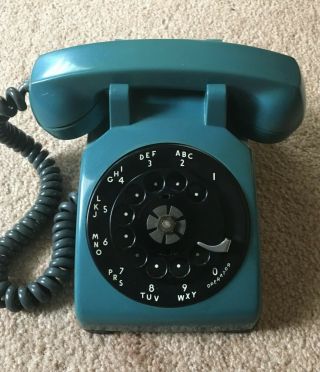Vintage 1955 Dark Blue Western Electric 500 Rotary Telephone