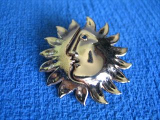 National Airlines Stewardess Sun Face Gold Pin Never Worn In