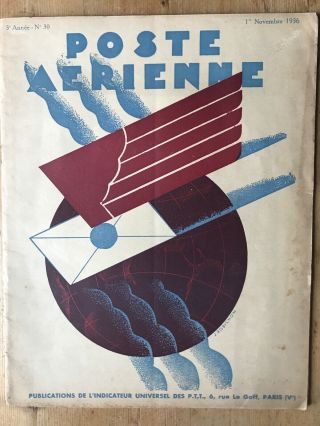 Post Aerienne 1st November 1936 Timetable Of Flights Worldwide