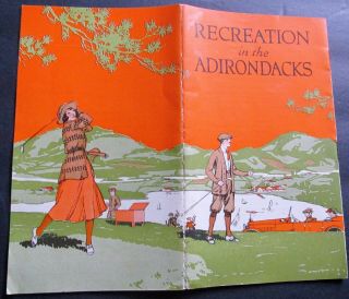 Vintage 1922 Travel Booklet Recreation In The Adirondacks Ny Great Graphic Cover