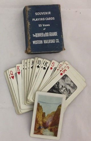 Vintage Western Railroad Denver & Rio Grande Co Souvenir Playing Cards