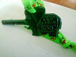 Vintage Green Elephant Philadelphia Zoo Key