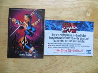 1992 Marvel Masterpieces 1st Series Psylocke Promo Card Signed Joe Jusko Artwork
