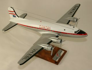 Qantas Douglas Dc4 - Huge 1:72 Handcrafted Desktop Model