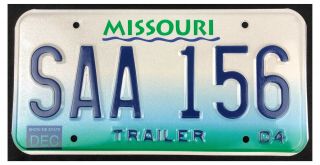 Missouri 2004 Three Year Trailer License Plate Saa - 156