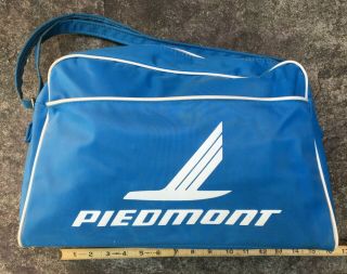 Vintage Piedmont Airlines Shoulder Bag - Nylon,  Zippered,  Gently (9 " X14x8 ")