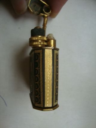 Vintage Lift Arm Pocket Cigarette Lighter Mixed Metal Damascine Gold Benzin Feue 6