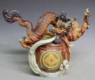 18 " Large Masterpiece Chinese Zodiac Feng Shui Dragon Ceramic Figurine Statue