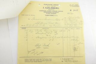 1933 Lamson Goodnow I Goldberg Tarrytown Ny Purchase Order Ephemera P794k