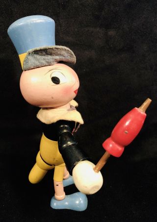 Ideal Toy Co Jiminy Cricket & Pinocchio Jointed Wooden Figures Walt Disney 11