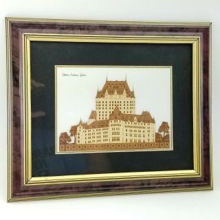 Signed D Art Work 3d Carved Wood Picture Chateau Frontenac Quebec City Canada