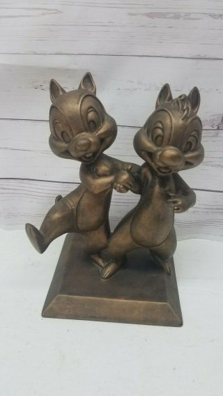 Disney Chip And Dale Bronze Resin Statue 7 "