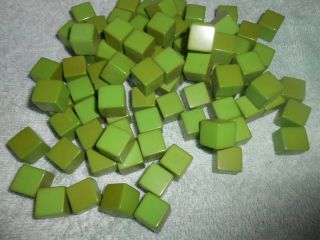 160 Vintage Bakelite Apple Green 1/2 " Sq Cubes 453.  59 Grams 1 Pound