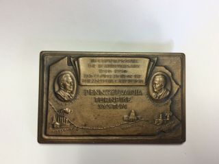 Pennsylvania Turnpike Commission Brass Paperweight 1950 The 10th Anniversary