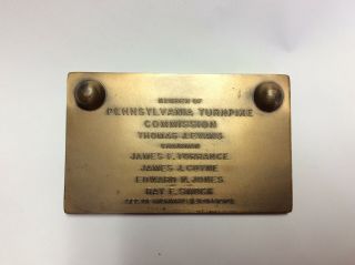 Pennsylvania Turnpike Commission Brass Paperweight 1950 The 10th Anniversary 2