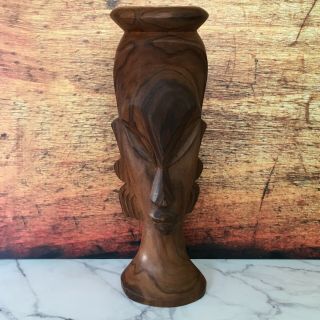 Vintage Wood Tribal Carving Of Woman 