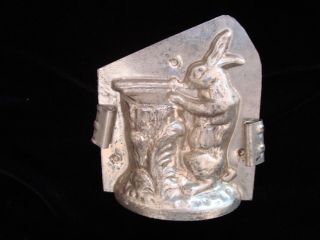 Antique Chocolate Mold - Rabbit With A Rifle