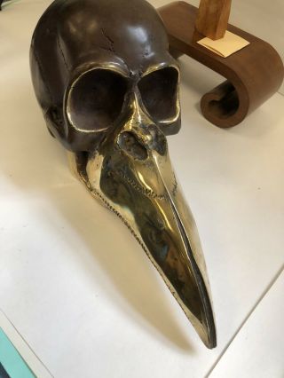Rare Black Plaque Bronze Death Skull Statue Evil Sculpture Grade A 5