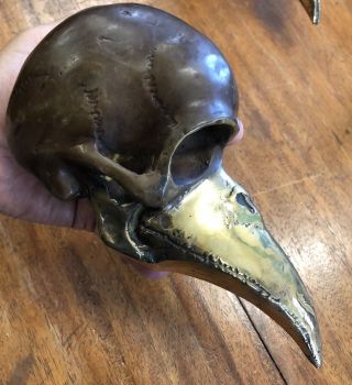 Rare Black Plaque Bronze Death Skull Statue Evil Sculpture Grade A 6