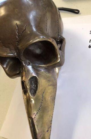 Rare Black Plaque Bronze Death Skull Statue Evil Sculpture Grade A 8