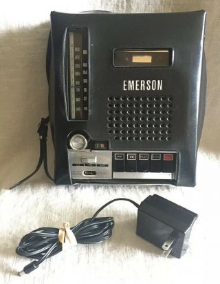 Rare Vintage Emerson Am/fm Radio Cassette Recorder Model Etr125,  Made In Japan
