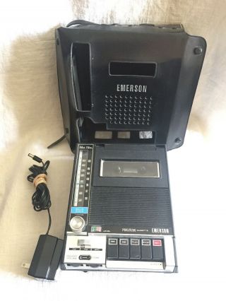 Rare Vintage EMERSON AM/FM Radio Cassette Recorder Model ETR125,  Made in Japan 2