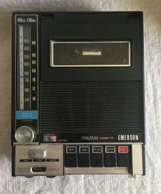 Rare Vintage EMERSON AM/FM Radio Cassette Recorder Model ETR125,  Made in Japan 4