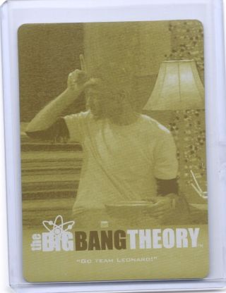 The Big Bang Theory Seasons 3 & 4 Sheldon Yellow Printing Plate Card 35 Rare