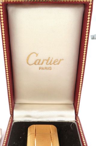 VINTAGE CARTIER,  PARIS GOLD PLATED CICARETTE LIGHTER,  BOX,  PAMPHLET. 2