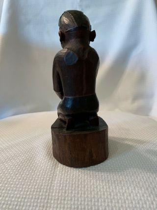 Hand - Carved Wooden Statue,  African Woman Kneeling With Pot,  1942 5