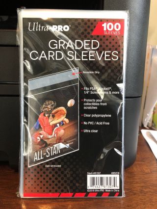 Ultra Pro Graded Card Sleeves 4 Packs Of 100 For Psa Beckett Graded Cards