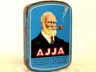 Ajja Pipe Smoking Gentleman Tobacco Tin 1930s