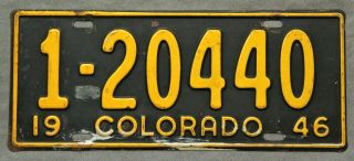 Colorado.  1946.  License Plate.