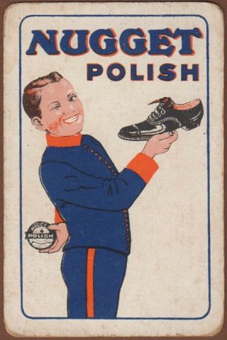 Playing Cards 1 Single Card Vintage Nugget Shoe Polish Advertising Bellboy Shoes