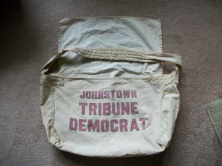 Vintage Johnstown Pa Tribune Democrat Newspaper Boy Route Delivery Bag
