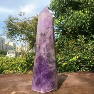 3860g Natural Amethyst Crystal Obelisk Quartz Wand Point Healing