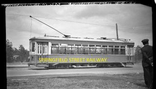 Springfield Street Railway Co Negative Car 573 Signed Up Depot Springfield 1940