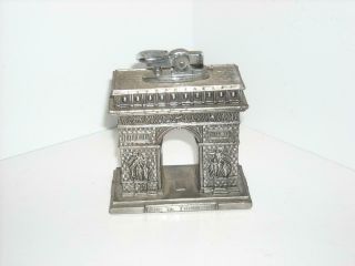 Vintage Souvenir Miniature Building Arc De Triomphe Novelty Lighter Paris