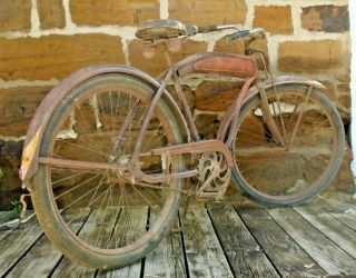 Wards Hawthorne Skip Tooth Tank Balloon Tire Bicycle 1940s