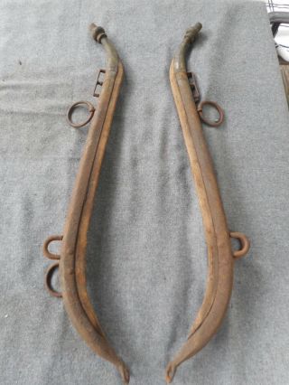 Antique Horse Harness Hames Wood & Iron
