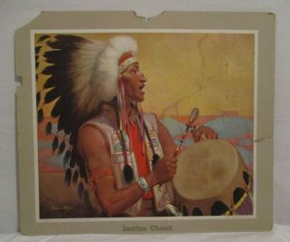 Indian Chant Calendar Top Only The Atchison,  Topeka And Santa Fe Railway Co.