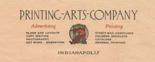 1926 Letter & Envelope Printing Arts Co.  Advertising & Printing Indianapolis,  In