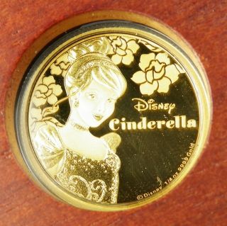 Disney Princess Cinderella 2015 Niue 1/4 Oz.  9999 Proof Gold $25