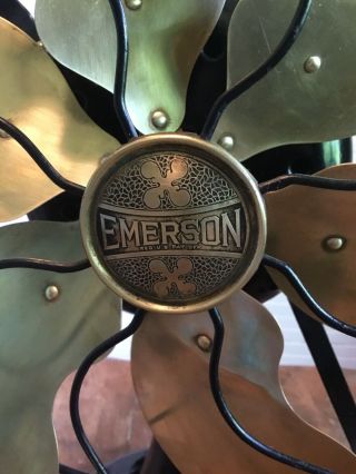 Emerson Brass 6 Blade Cage Isolating 3 Speed Electric Fan Type 29666 Great 11