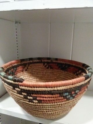 Vintage African Hand Woven Coiled Hausa Basket 10.  5 " X 5.  5 "
