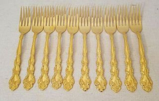 Gold Plate Oneida Community Beethoven Flatware Set 56 Pc,  Serving Service for 10 2