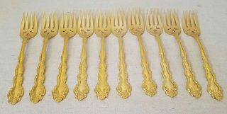 Gold Plate Oneida Community Beethoven Flatware Set 56 Pc,  Serving Service for 10 3