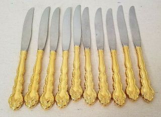 Gold Plate Oneida Community Beethoven Flatware Set 56 Pc,  Serving Service for 10 6
